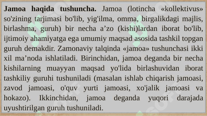 Jamoa tarbiya obyekti va subyekti sifatida. 3