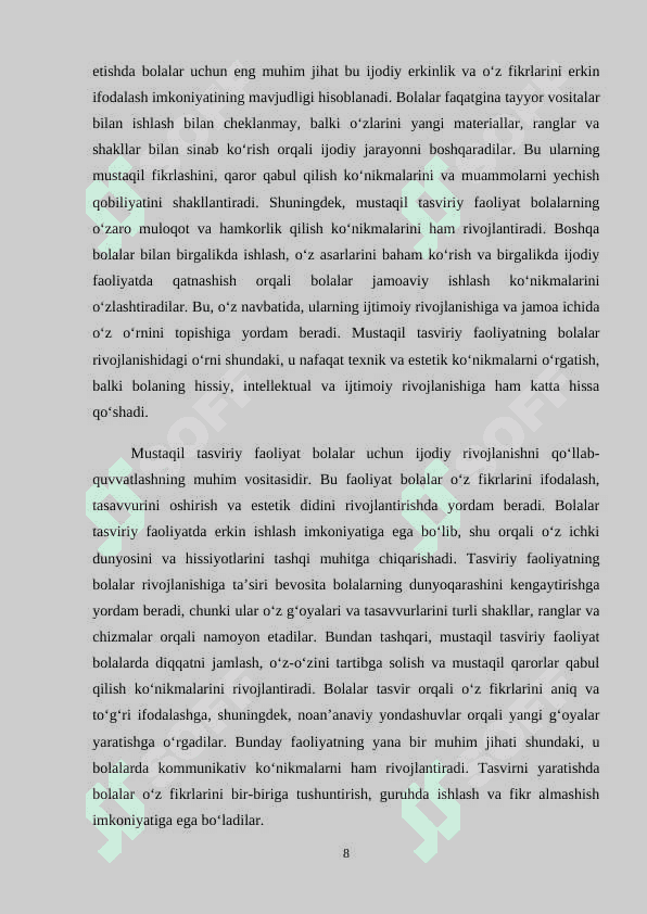 TАYYORLОV GURUHIDА RАSM CHIZISHGА O‘RGАTISHNING MАZMUNI VА VАZIFАLАRI 8