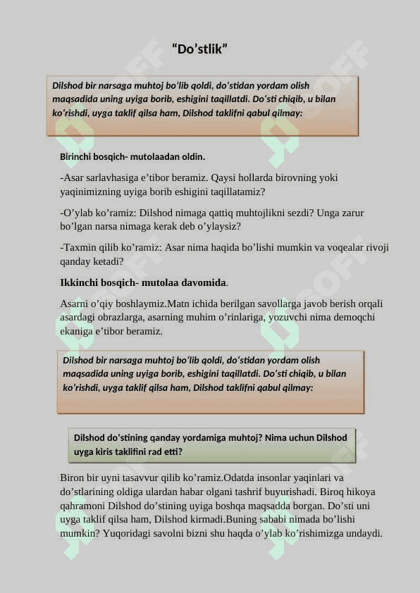 Badiiy matn tahlil qilish bosqichlari 2