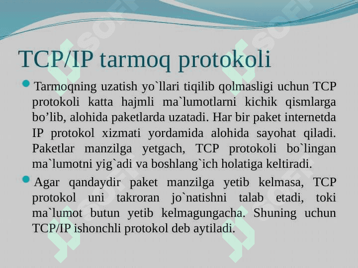 TCP/IP tarmoq protokoli. Ularni sozlash. 4