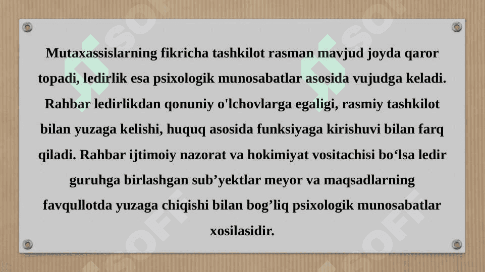 Rahbar shaxsini o'rganish metodikalari 4