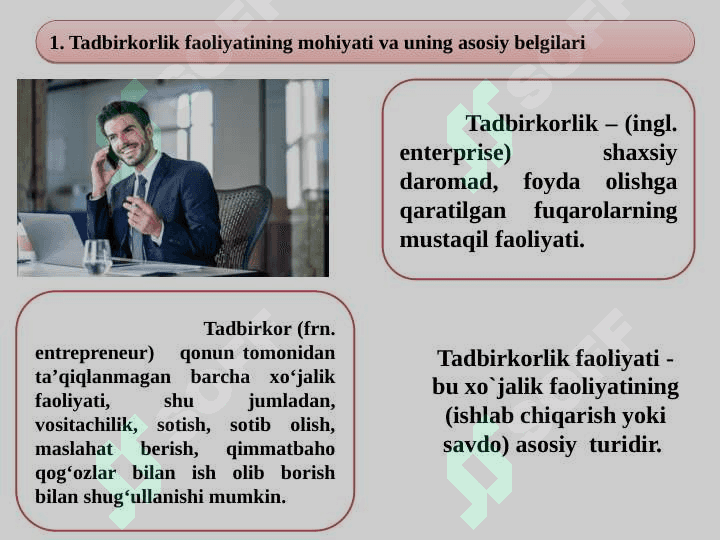 Tadbirkorlik turlari va shakllari 2