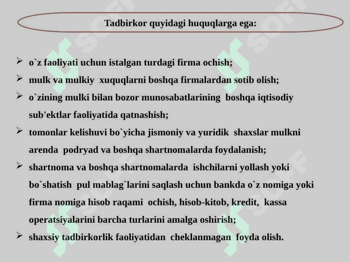 Tadbirkorlik turlari va shakllari 4