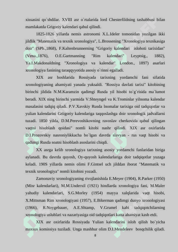 Tarix darslarida xronologik ko'nikmalarni shakllantirish usullari kurs ishi namuna 8