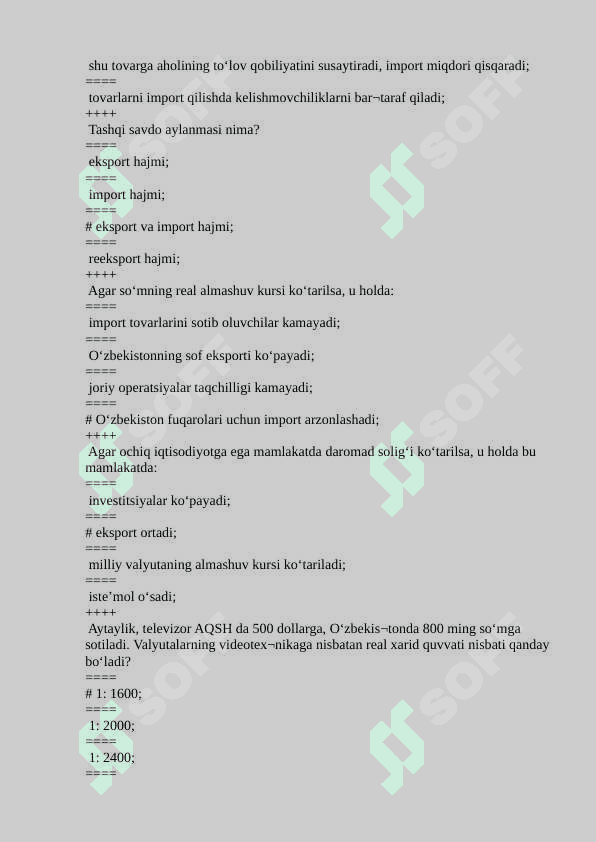 IQTISODIY SIYOSATGA KIRISH FANIDAN TEST. 6