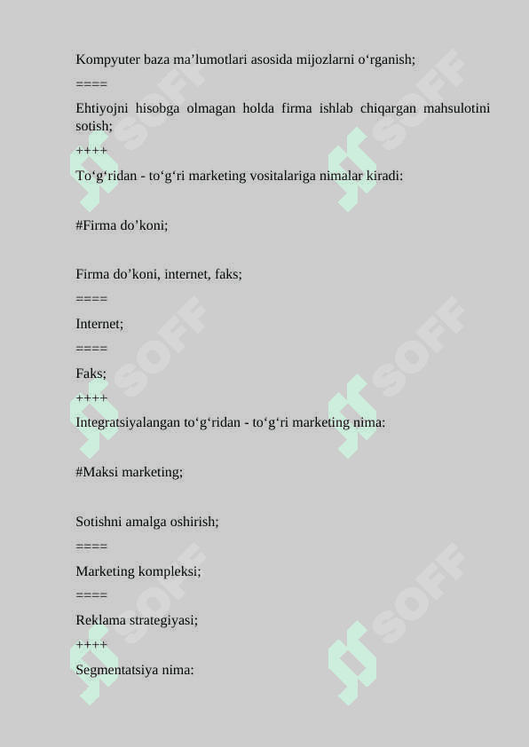 Marketing test 120 ta 6