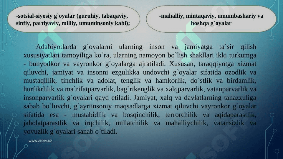 G’oyaning  asosiy xususiyatlari va turlari 6