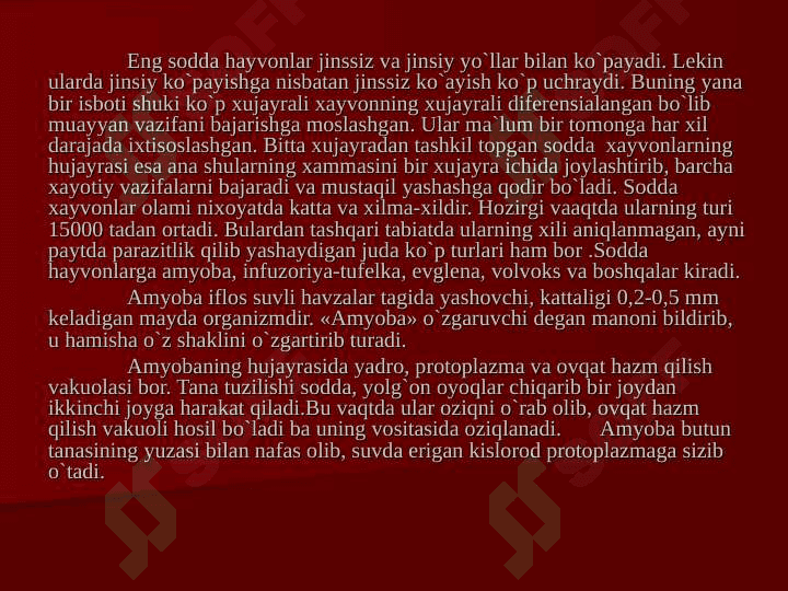 O’LKA HAYVONOT DUNYOSINI  O’RGANISH 4