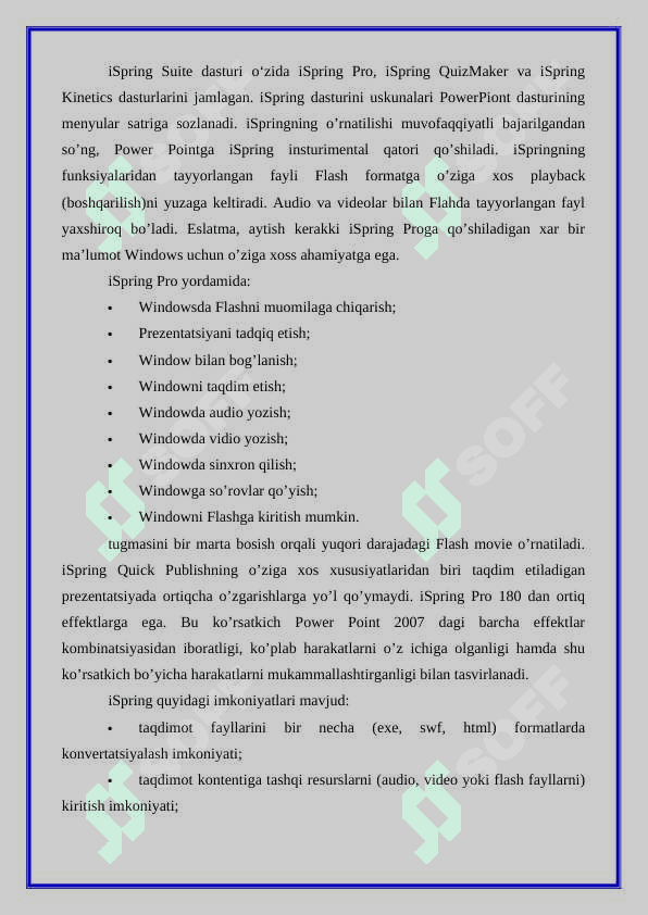 ISPRING SUITE DASTURI VA UNING IMKONIYATLARI 3