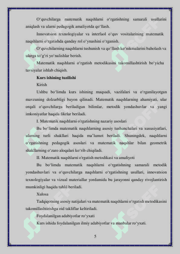 Matematik naqshlarni o'rgatish metodikasi 5