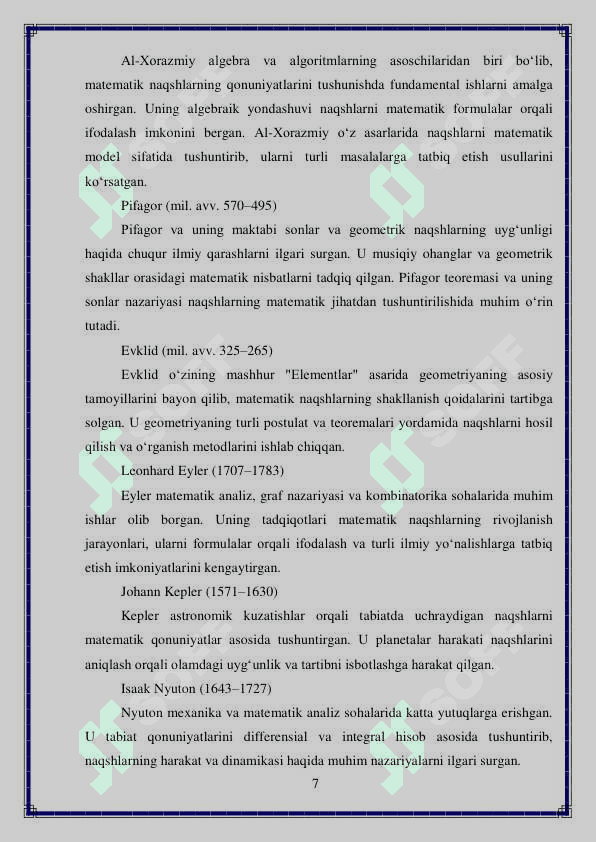 Matematik naqshlarni o'rgatish metodikasi 7