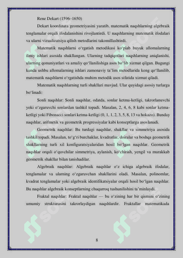 Matematik naqshlarni o'rgatish metodikasi 8
