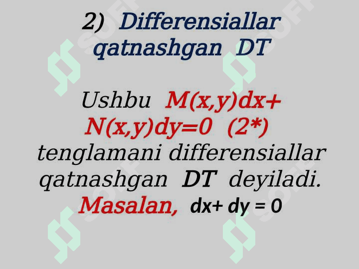 Differensial tenglamalar ularning turlari va yechimlari 4