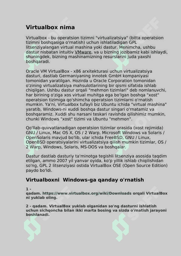 Operatsion tizimlar_VirtualBox yordamida Windows operatsion tizimini o’rnatish. 3