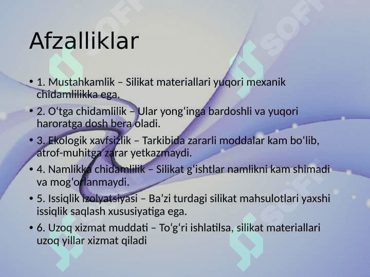 Silikat materiallar va buyumlar 3