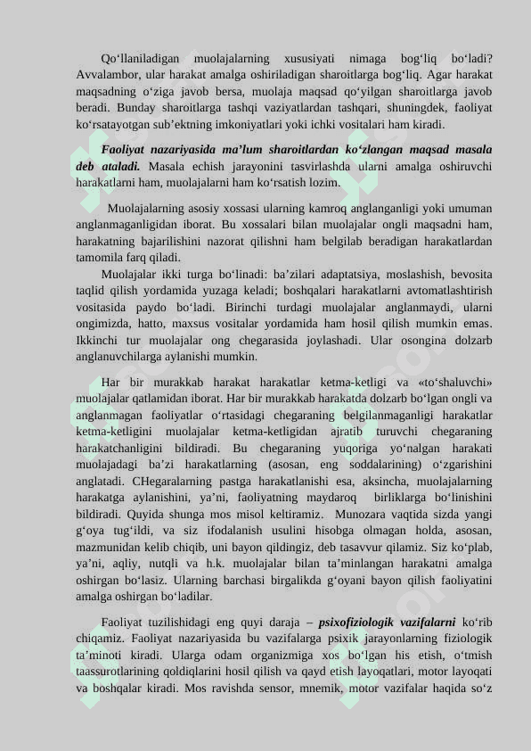 Faoliyat va motivatsiya. 5