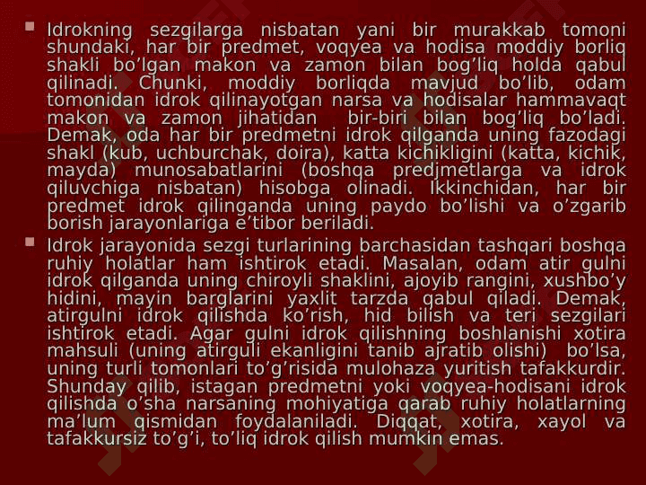 IDROK VA UNING QONUNIYATLARI 5