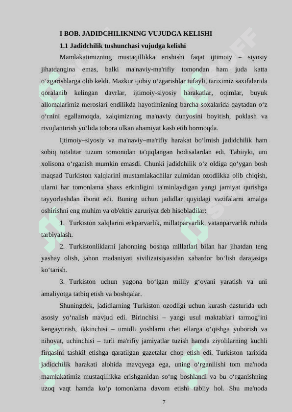JADIDCHILIK HARAKATINING VUJUDGA KELISHIDAGI TARIXIY SHART-SHAROITLAR 7