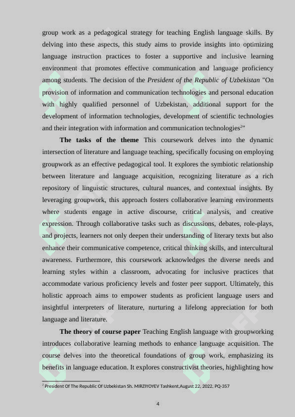 Teaching English language with Groupworking 4