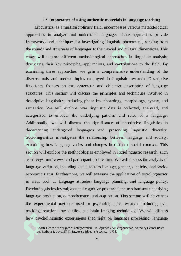 Contextual Analysis Componential Analysis 8