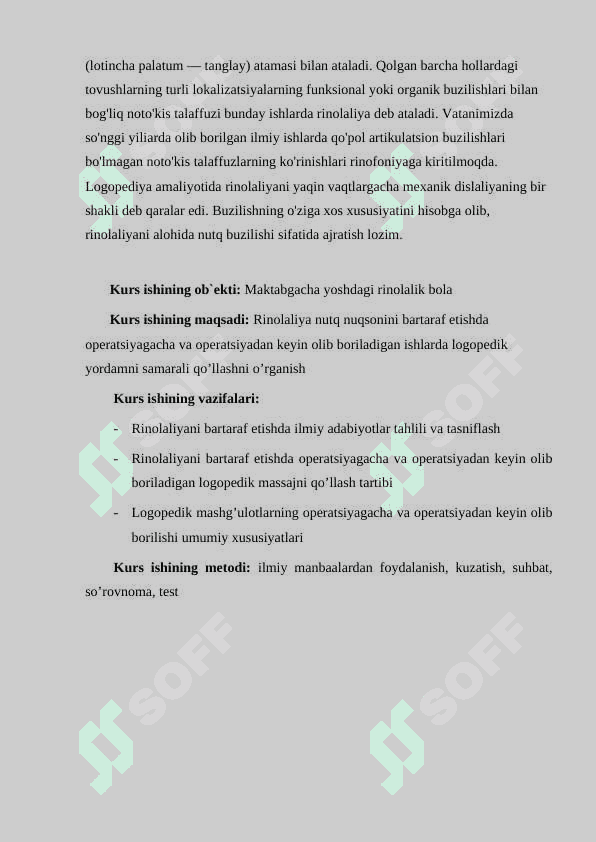 Rinolaliyani bartaraf etishda operatsiyagacha va operatsiyadan keyin olib boriladigan ishlar 4