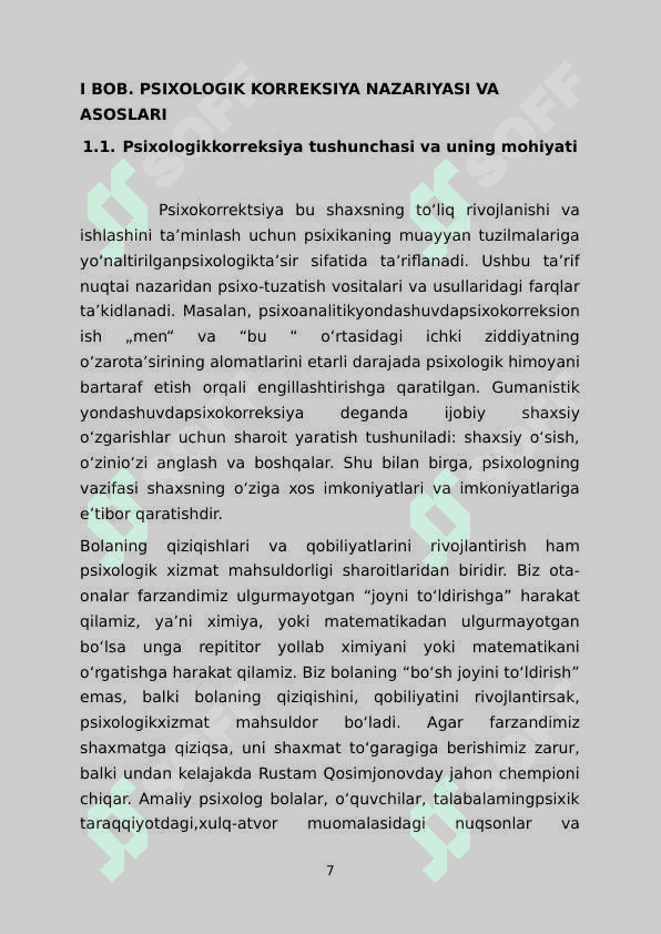 Ta’lim muassasasida psixologning psixologik korreksiya faoliyat yo’lga qoyish 7