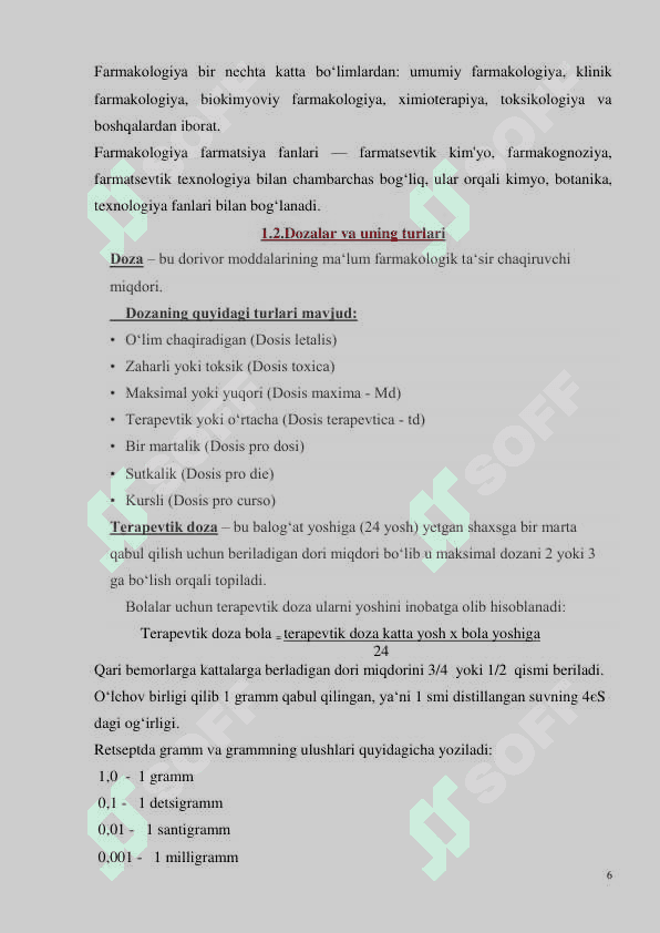 Farmakologiya fanidan o'quv qo'llanma 6