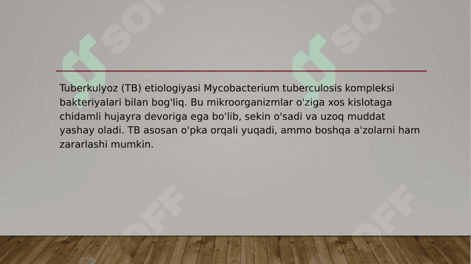 Tuberkulyoz (TB) etiologiyasi va dorilarga chidamli turlari 2