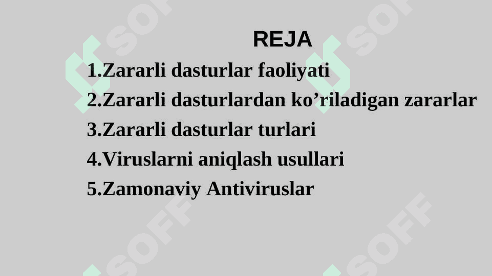 ZARARLI KODLARNI ANIQLASH  TEXNOLOGIYASI. 2