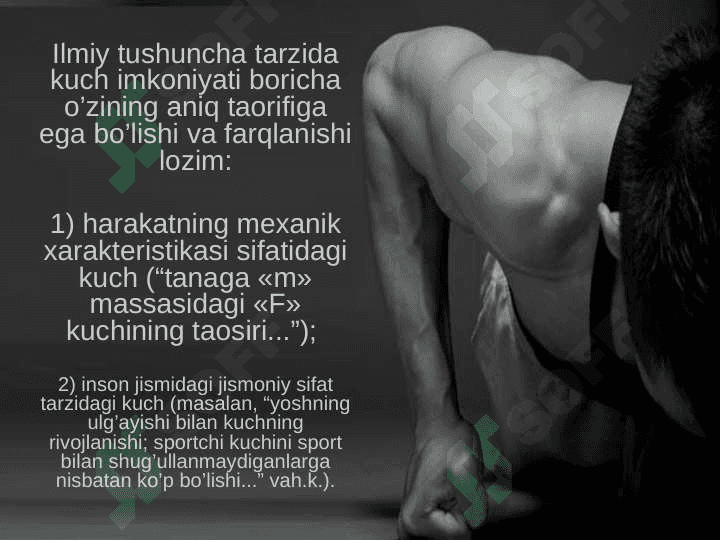 Kuch qobiliyatlarini rivojlantirish metodikasining tasnifi. 4