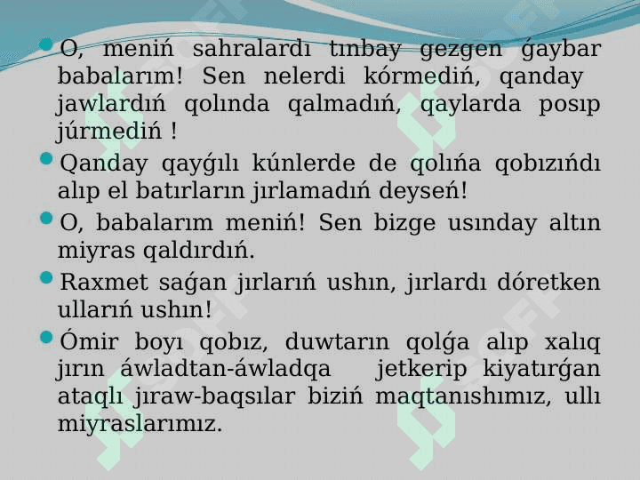 ”Xalıq danalıǵı” temasında sáwbetlesiw. ”Ne jaman” termesi 2