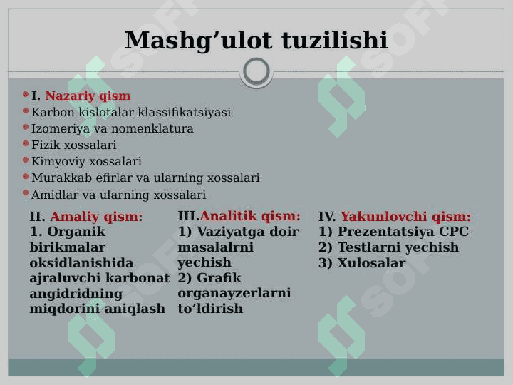 KARBON KISLOTALAR, MURAKKAB EFIRLAR, AMIDLAR 3