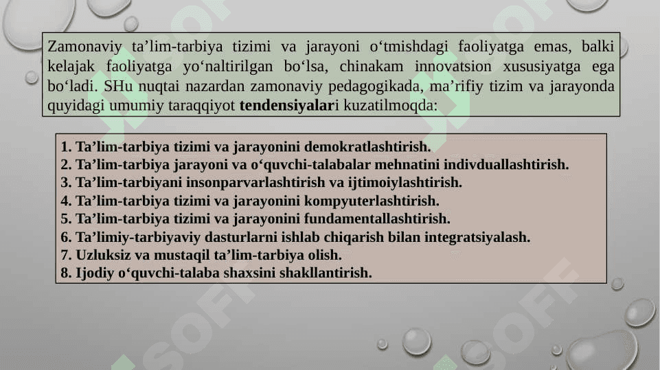 XX asr jahon ta’lim tizimidagi global tendensiyalar 8