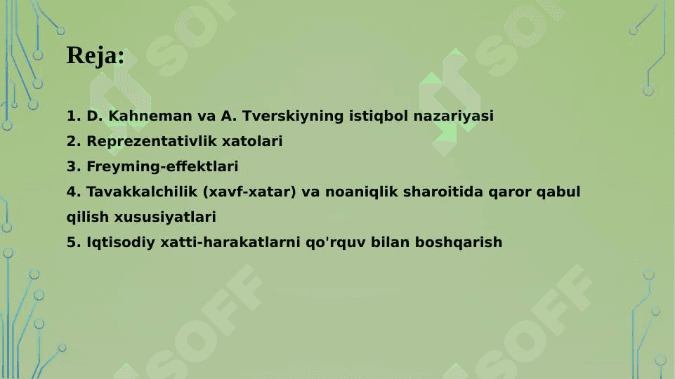 Tavakkalchilik va noaniqliklar sharoitida tanlash 2