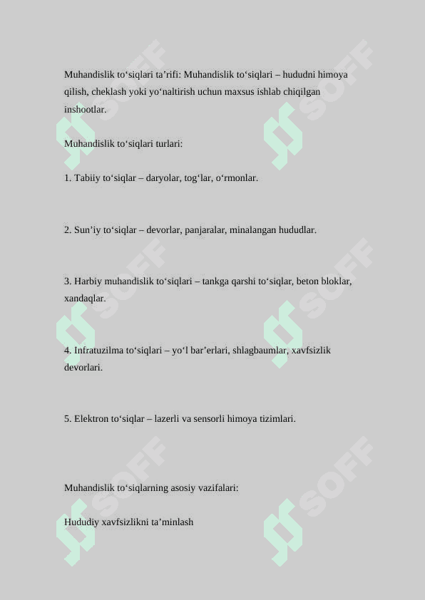 Muhandislik to‘siqlari va ularning turlari ( Dars ishlanmasi ) 2