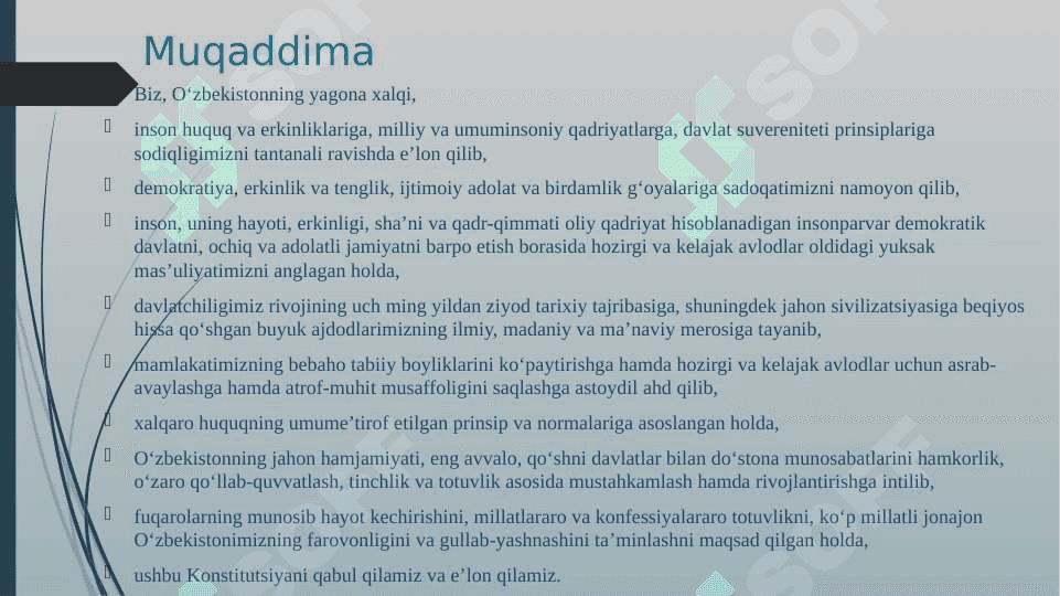 KONSTITUTSIYA FAROVON HAYOTIMIZ POYDEVORI 4