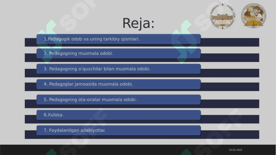 Pedagogik odob. Pedagogning muomala odobi. 2