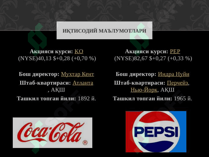 COCA-Cola vA Pepsi ичимлиги хакида 3