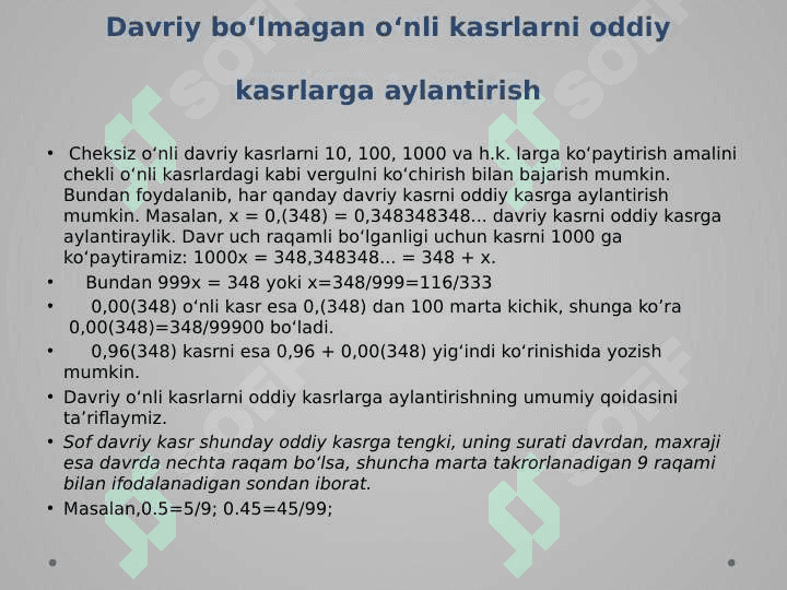 Haqiqiy sonlar irratsional son tushunchasi 7