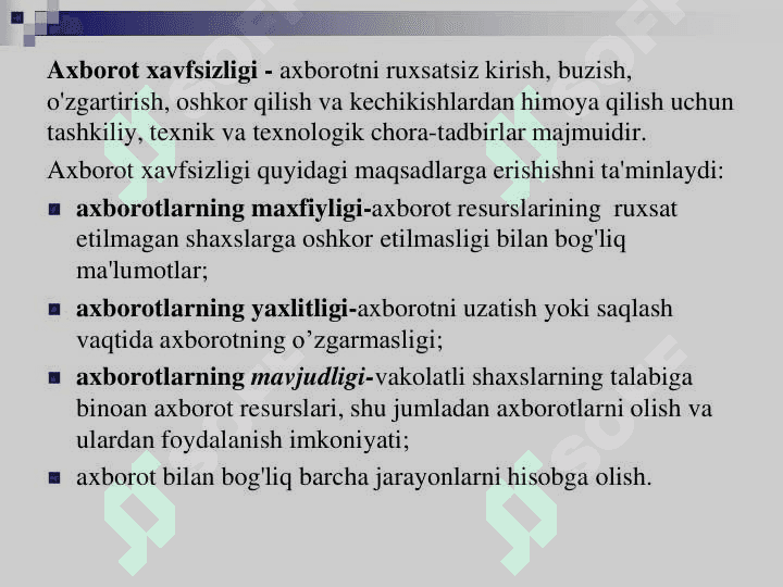Axborot xavfsizligi 2