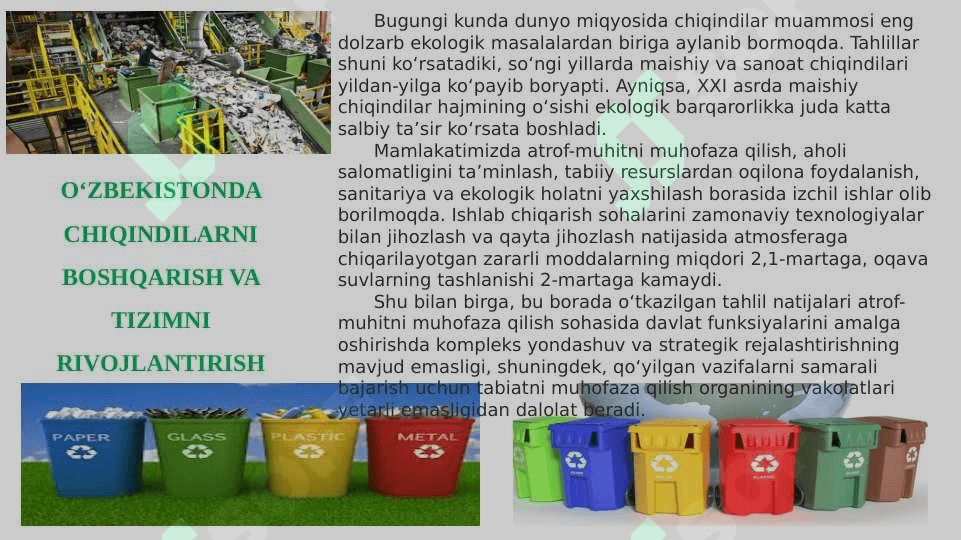 Ishlab chiqarishda chiqindilarni boshqarish va ekologik barqarorlik 3