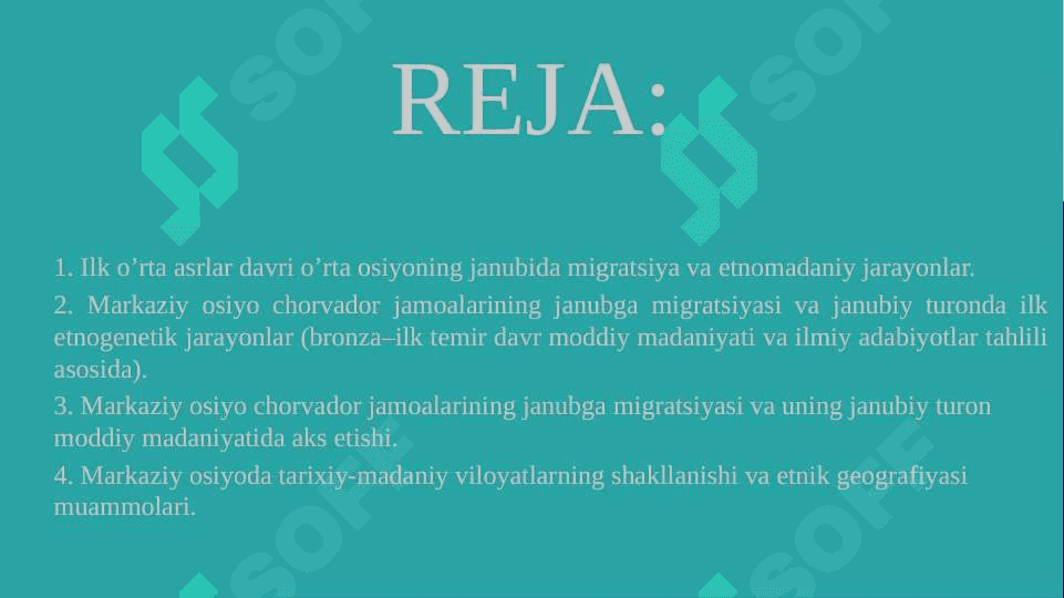 O'rta Osiyoning bronza va ilk temir davri ko'chmanchi chorvador xalqlari madaniyati 2