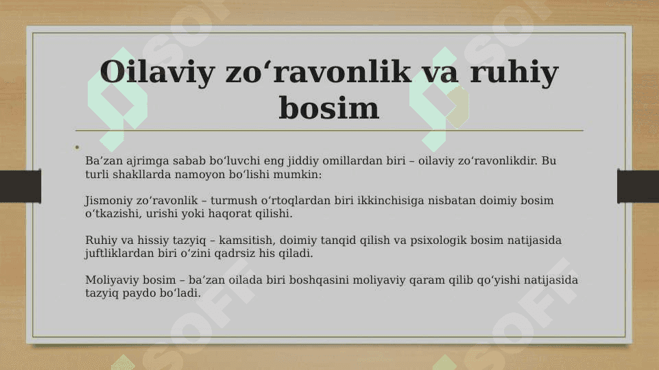 Ajrimga sabab bo‘luvchi omillar va uning oqibatlari 8