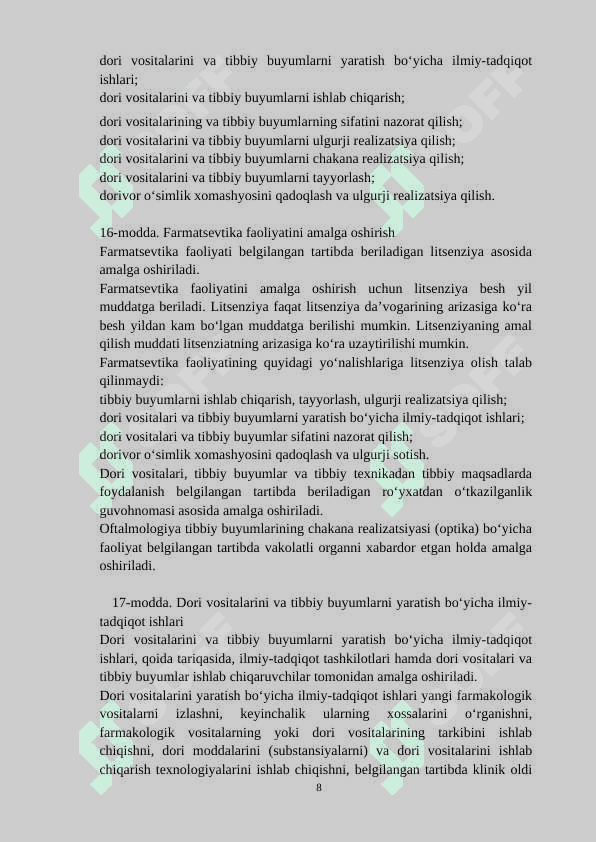 Kurs ishi Ulgurji dorixona faoliyati 8
