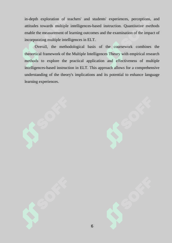 THE WAYS OF APPLICATION OF THE MULTIPLE INTELLIGENCES THEORY IN ELT 6