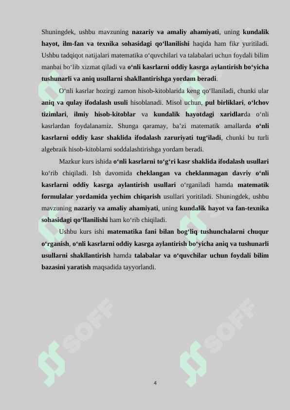 O‘NLI KASRNI TO‘G‘RI KASR KO‘RINISHDA IFODALASH 4