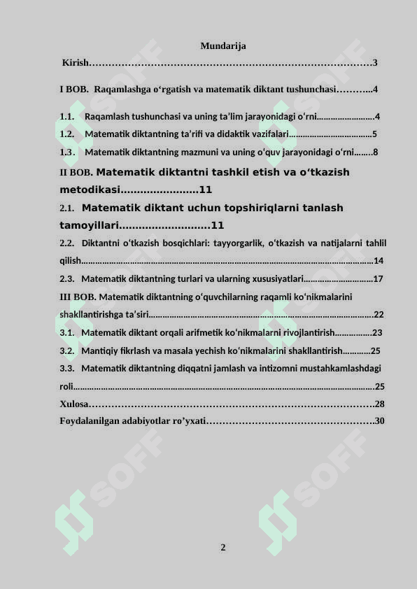 RAQAMLASHGA O‘RGATISHDA MATEMATIK DIKTANTNING O‘RNI 2