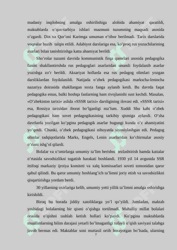 Mustaqil O‘zbekistonda ta’lim sohasida amalga oshirilayotgan islohotlar 7