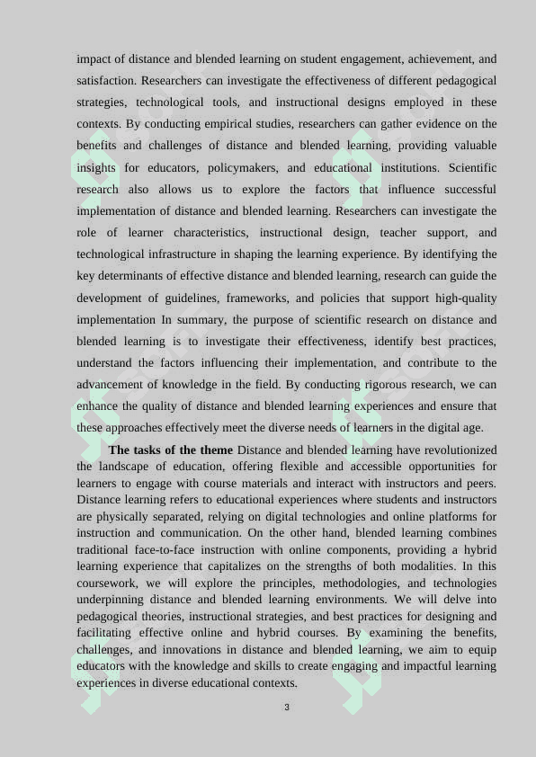 DISTANCE AND BLENDED LEARNING 3