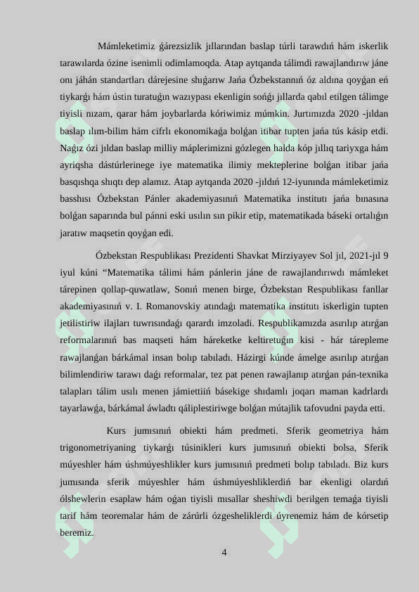Trigonometriyalıq úsh jaqlıq hám sferalıq úshmúyeshlik 4